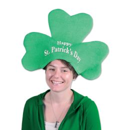 6 Pieces Plush St Patrick's Day Shamrock Hat - Party Hats & Tiara