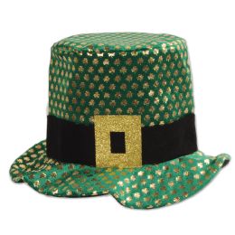 6 Pieces Plush Gold Shamrock Hat - Party Hats & Tiara