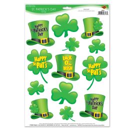 12 Pieces St Patrick's Day Clings - Hanging Decorations & Cut Out