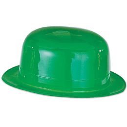 48 Bulk Green Plastic Derby One Size Fits Most
