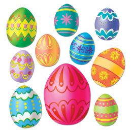 24 Pieces Easter Egg Cutouts - Hanging Decorations & Cut Out