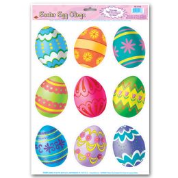 12 Pieces Easter Egg Clings - Hanging Decorations & Cut Out