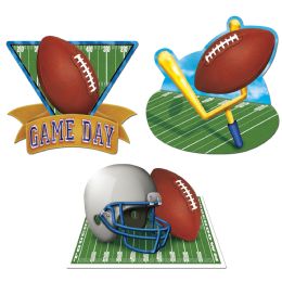 12 Pieces Game Day Football Cutouts Prtd 2 Sides - Hanging Decorations & Cut Out