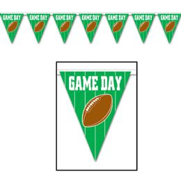 12 Wholesale Game Day Football  Pennant Banner AlL-Weather; 12 Pennants/string