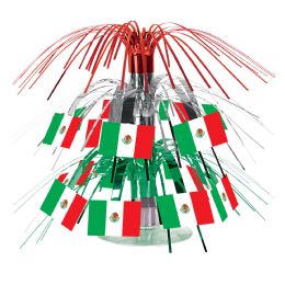 12 Pieces Mexican Flag Mini Cascade Centerpiece - Party Center Pieces