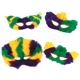 12 Pieces Mardi Gras Masks - Hanging Decorations & Cut Out