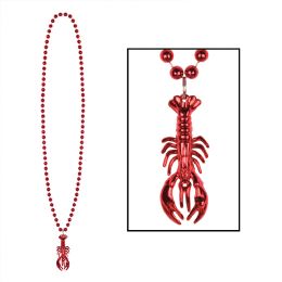 12 Pieces Beads W/crawfish Medallion - Party Necklaces & Bracelets
