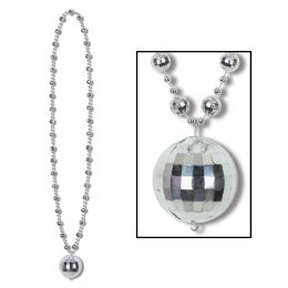 12 Pieces Disco Ball Beads w/Disco Ball Medallion - Party Necklaces & Bracelets