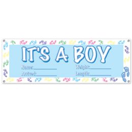12 Wholesale It's A Boy Sign Banner AlL-Weather; 4 Grommets