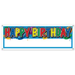 12 Wholesale Happy Birthday Sign Banner AlL-Weather; 4 Grommets