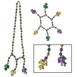 12 Pieces Mardi Gras Beads Choker/Bracelet Set - Party Necklaces & Bracelets