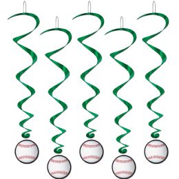 6 Pieces Baseball Whirls - Streamers & Confetti