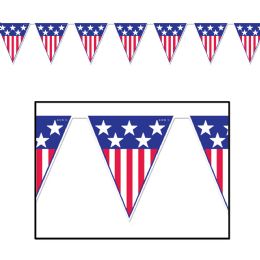12 Pieces Spirit Of America Pennant Banner - Party Banners