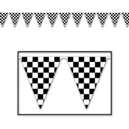 12 Wholesale Checkered Pennant Banner AlL-Weather; 12 Pennants/string
