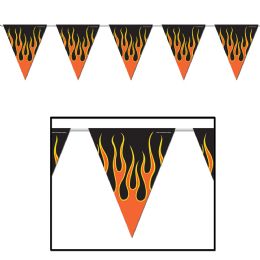 12 Wholesale Flame Pennant Banner AlL-Weather; 12 Pennants/string