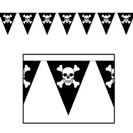 12 Wholesale Jolly Roger Pennant Banner AlL-Weather; 12 Pennants/string