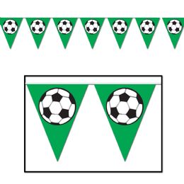 12 Wholesale Soccer Ball Pennant Banner AlL-Weather; 12 Pennants/string