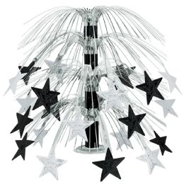 6 Wholesale Star Cascade Centerpiece Black & Silver