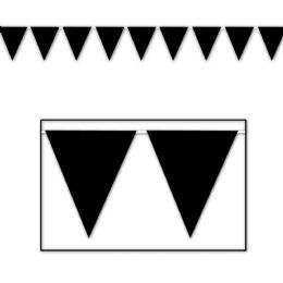 12 Wholesale Black Pennant Banner AlL-Weather; 12 Pennants/string