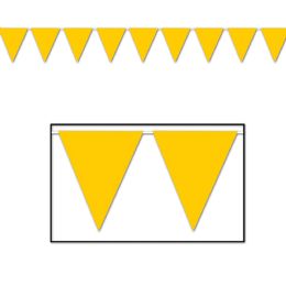12 Wholesale GoldeN-Yellow Pennant Banner AlL-Weather; 12 Pennants/string