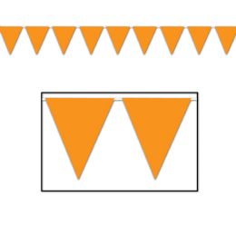 12 Wholesale Orange Pennant Banner AlL-Weather; 12 Pennants/string