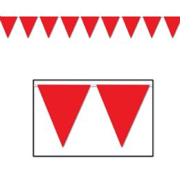 12 Wholesale Red Pennant Banner AlL-Weather; 12 Pennants/string