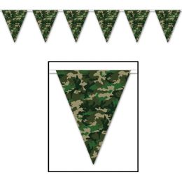12 Wholesale Camo Pennant Banner AlL-Weather; 12 Pennants/string