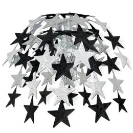 12 Wholesale Star Cascade Black & Silver