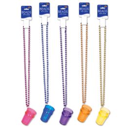 12 Wholesale Beads W/glass Asstd Colors