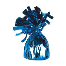 12 Wholesale Metallic Wrapped Balloon Weight Blue