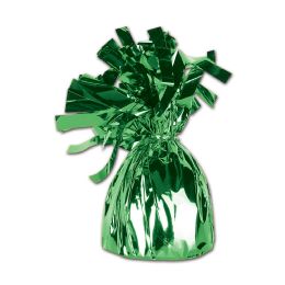 12 Wholesale Metallic Wrapped Balloon Weight Green