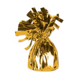 12 Wholesale Metallic Wrapped Balloon Weight Gold