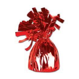 12 Wholesale Metallic Wrapped Balloon Weight Red