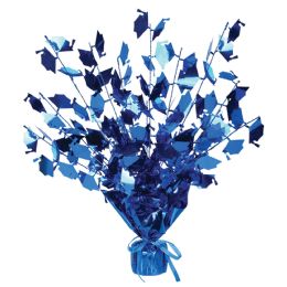 12 Wholesale Graduate Cap Gleam 'n Burst Centerpiece Blue