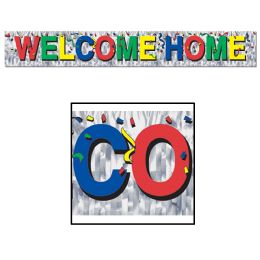 12 Wholesale Metallic Welcome Home Fringe Banner