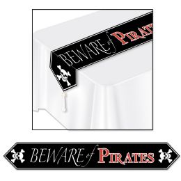 12 Wholesale Printed Beware Of Pirates Table Runner