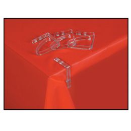 12 Wholesale SurE-Hold Tablecover Clips Clear Plastic