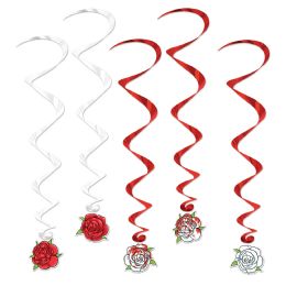 6 Pieces Rose Whirls - Streamers & Confetti