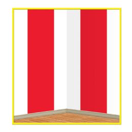 6 Pieces Red & White Stripes Backdrop - Party Novelties