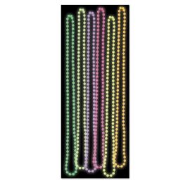 12 Wholesale Glow In The Dark Party Beads Asstd Colors