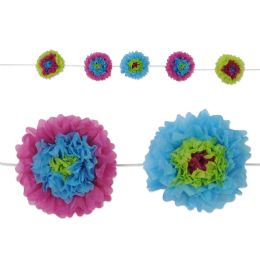 6 Pieces Tissue Flower Garland - Hanging Decorations & Cut Out