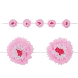 6 Pieces Tissue Flower Garland - Hanging Decorations & Cut Out