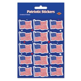 12 Wholesale U S Flag Stickers