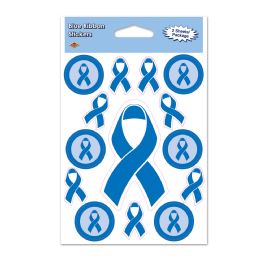 12 Pieces Blue Ribbon Stickers - Stickers