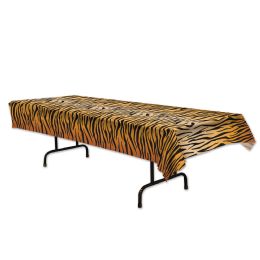 12 Wholesale Tiger Print Tablecover Plastic