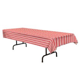 12 Wholesale Striped Tablecover Plastic