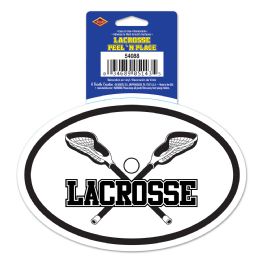 12 Pieces Lacrosse Peel 'n Place Oval - Hanging Decorations & Cut Out