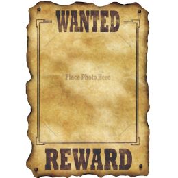 12 Pieces Western Wanted Sign Slotted To Hold 8 X10  Photo - Hanging Decorations & Cut Out