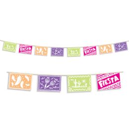 12 Pieces Fiesta Picado Style Pennant Banner - Party Banners
