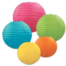 6 Wholesale Paper Lantern Assortment Asstd Colors; 2-6 , 2-8 , 1-9.5